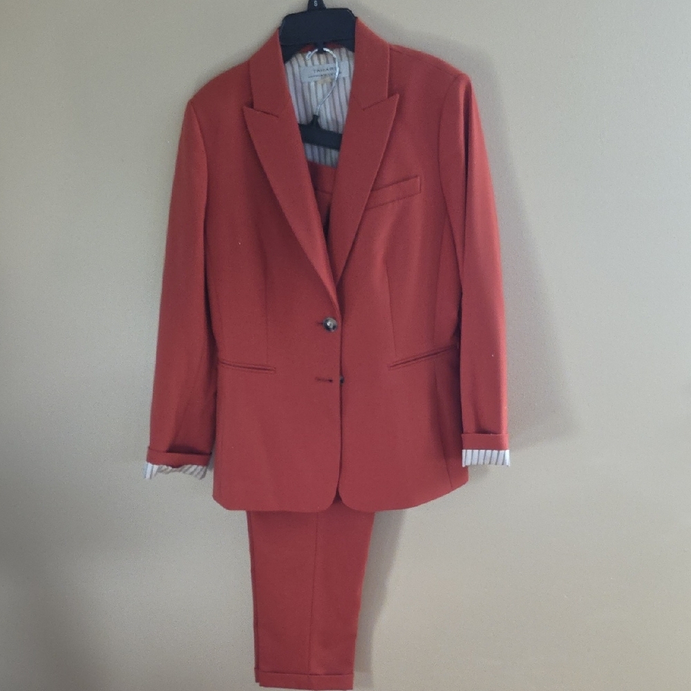Women Rust Blazer and Pants Suit